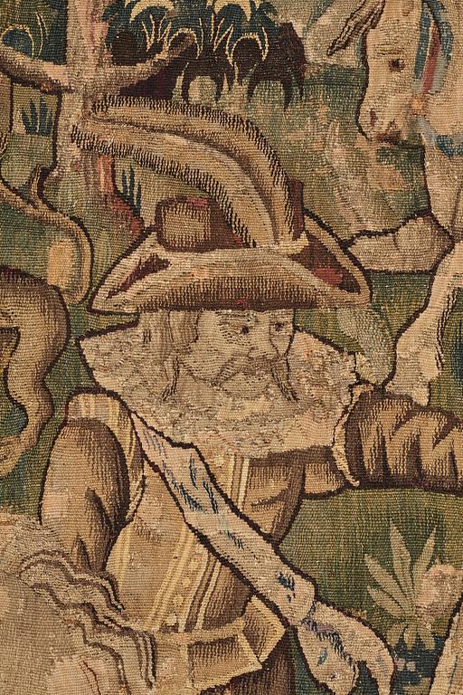 A TAPESTRY, "Lion hunting", tapestry weave, Flanders the middle of the 17th century, possibly Oudenarde, ca 262 x 249 cm.