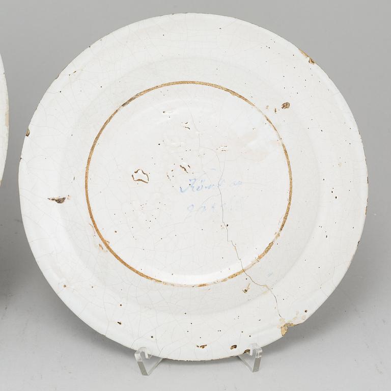 Two Swedish Rörstrand faience dishes, 18th Century.