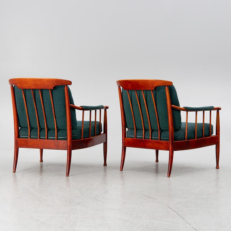 Kerstin Hörlin-Holmquist, a pair 'Skrindan' of easy chairs, OPE Möbel, second half of the 20th century.