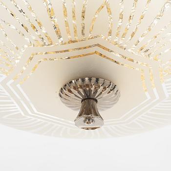 An Orrefors glass ceiling light, mid 20th Century.