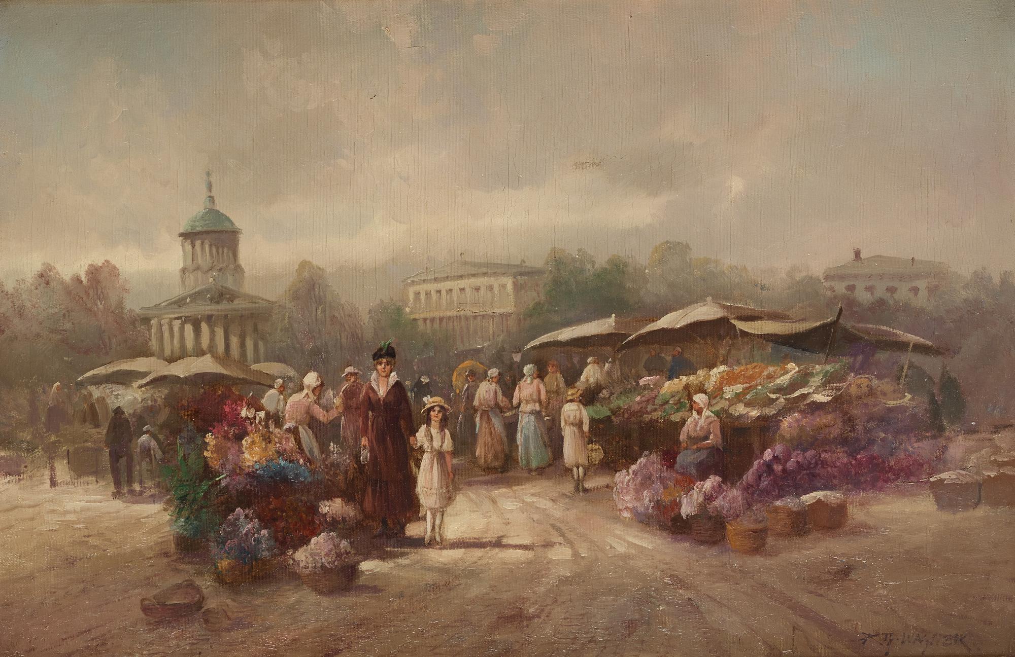 Karl Theodor Wagner, olja på duk, signerad.