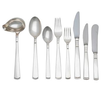 Jacob Ängman, A silver cutlery set, “Rosenholm”, GAB, Eskilstuna, some 1978 (75 pieces).