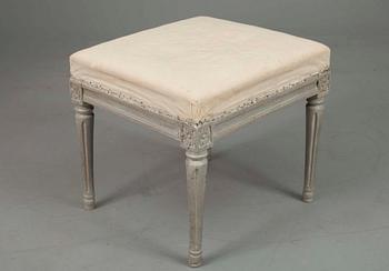 TABURETT, gustaviansk, Stockholms arbete med hallstämpel, 1700-talets slut.