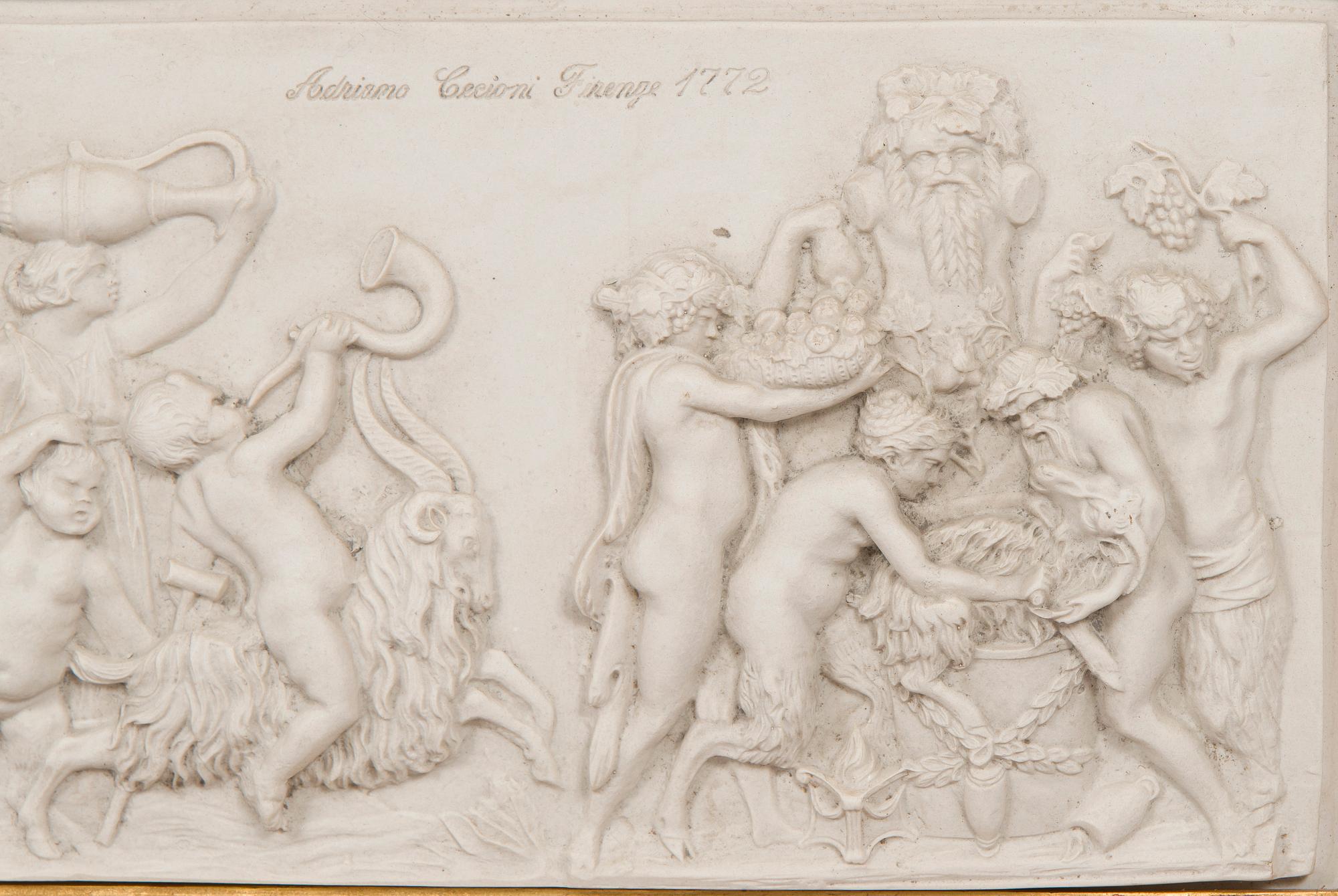 Relief, alabaster, 1800-tal.
