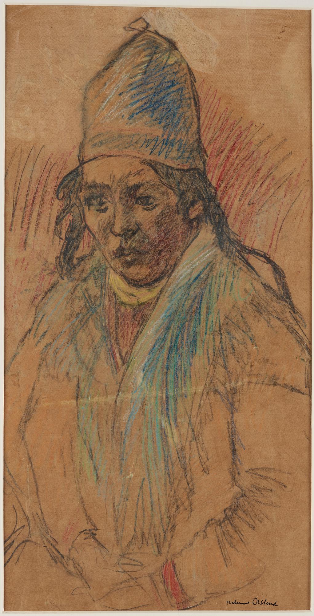 HELMER OSSLUND, mixed media on paper, signed Helmer Osslund.