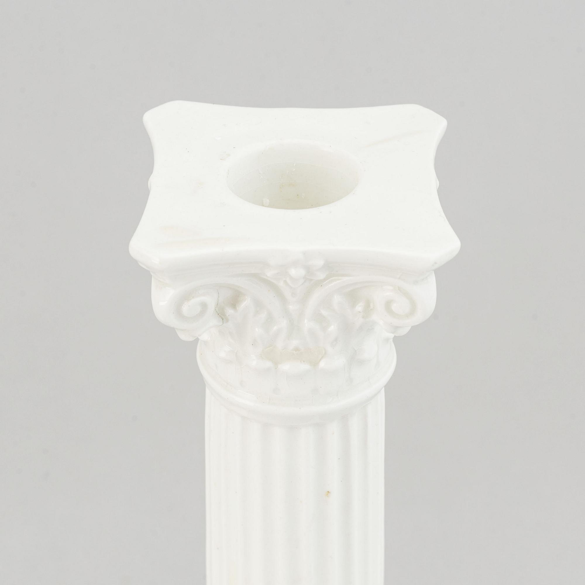 Gustavsberg, ljusstakar ett par, flintgods, 1900-talets början.