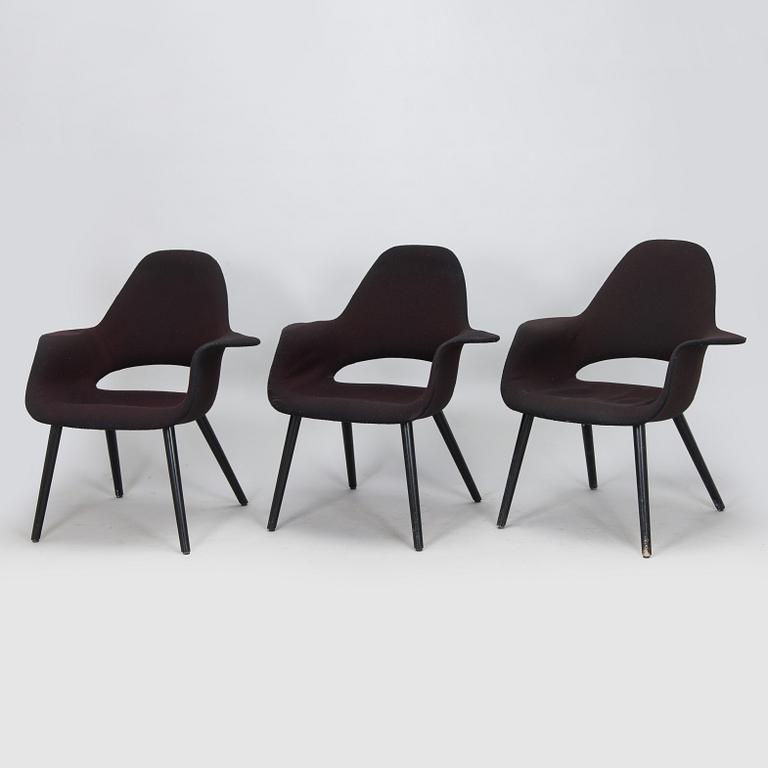 Charles Eames & Eero Saarinen, tuoleja 3 kpl "Organic Chair" Vitra.