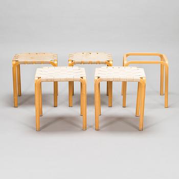 Alvar Aalto, five late 20th century 'Y61' stools for Artek.