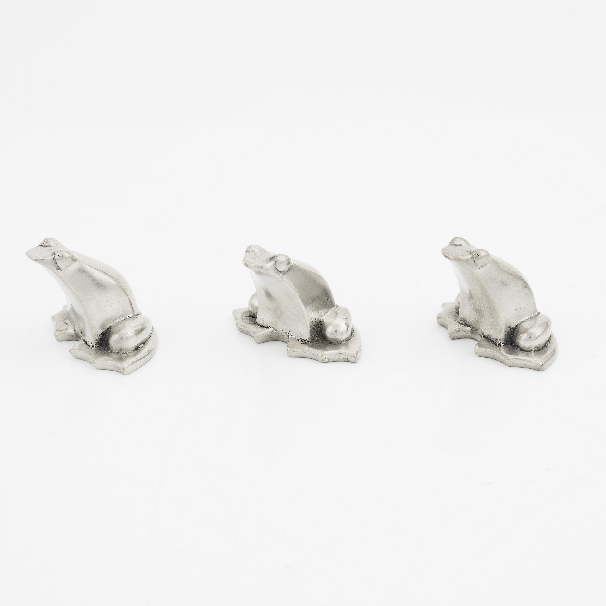 Gunnar Cyrén, three pewter figurines, signed.