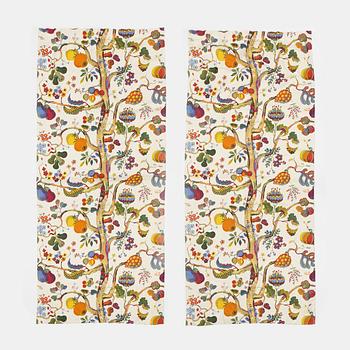 Josef Frank, gardiner, ett par, "Vegetable Tree", Firma Svenskt Tenn.