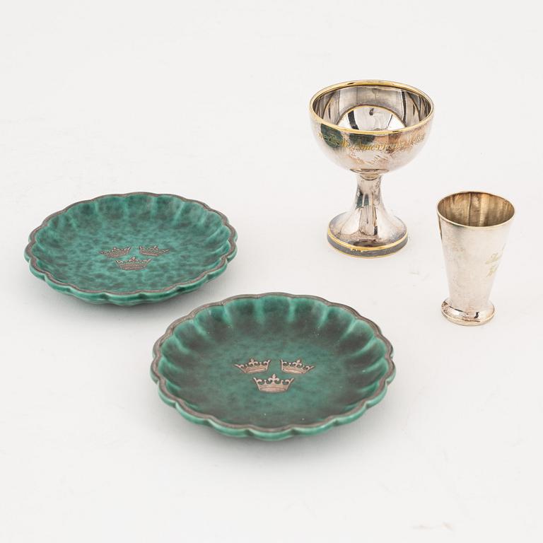 Eight parts memorabilia from the Swedish American Line.