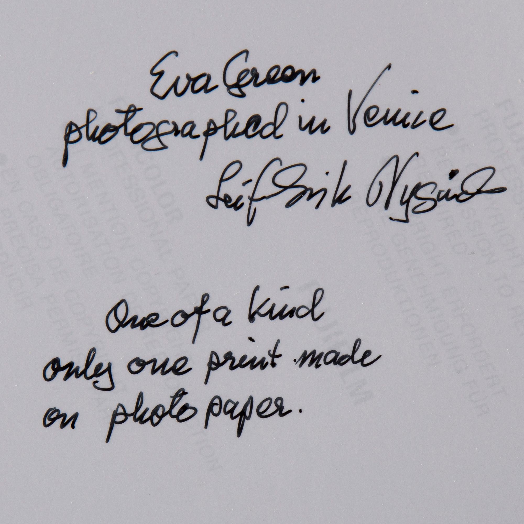 LEIF-ERIK NYGÅRDS, fotografi, one of a kind print, "Eva Green", signerad a tergo.