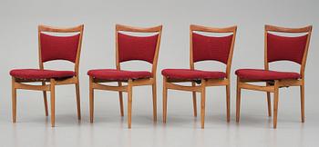 Finn Juhl, a set of four oak 'SW86' chairs,  Søren Willadsen, Denmark, 1950s.