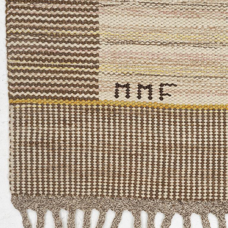 Märta Måås-Fjetterström, matta, "T.matta, vita släta", rölakan, ca 203 x 102 cm, signerad MMF.