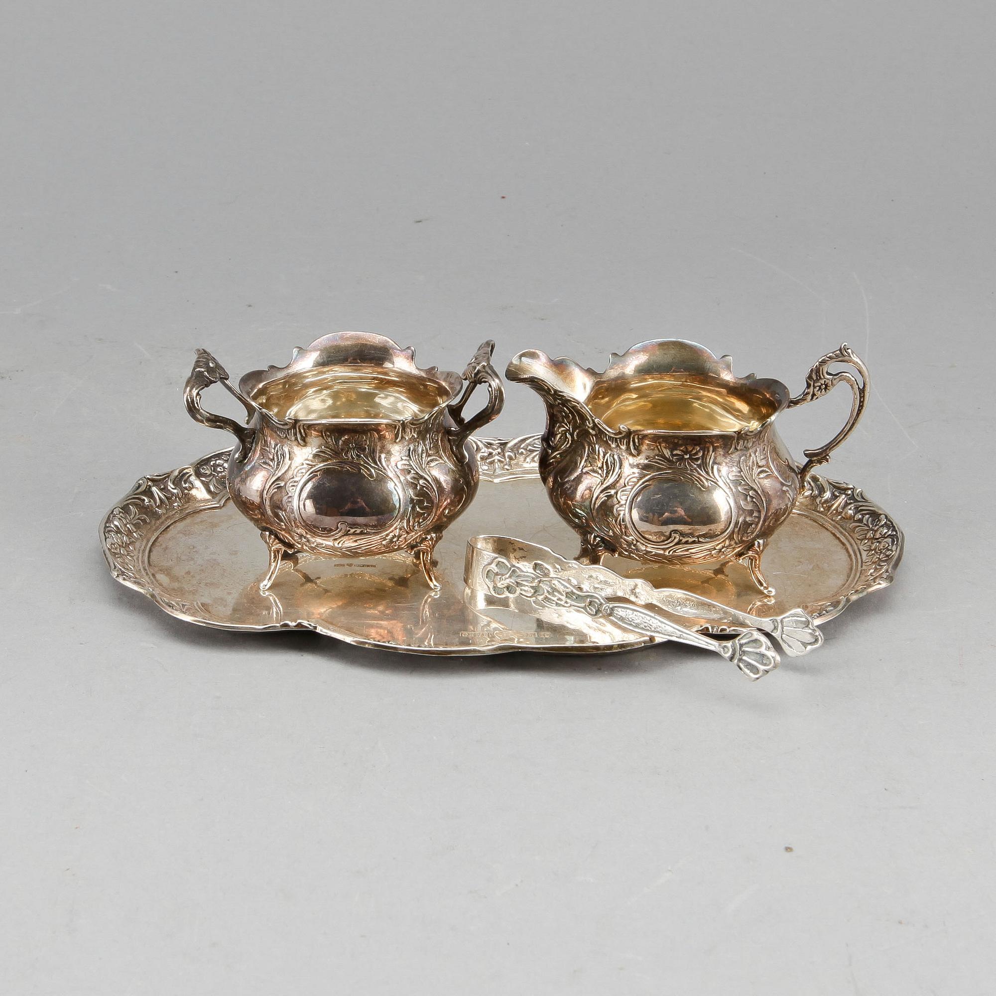SERVISDELAR, 4 delar, silver, GEWE Silvervarufabriken AB, Malmö, 1959-60. Vikt ca 427 gram.