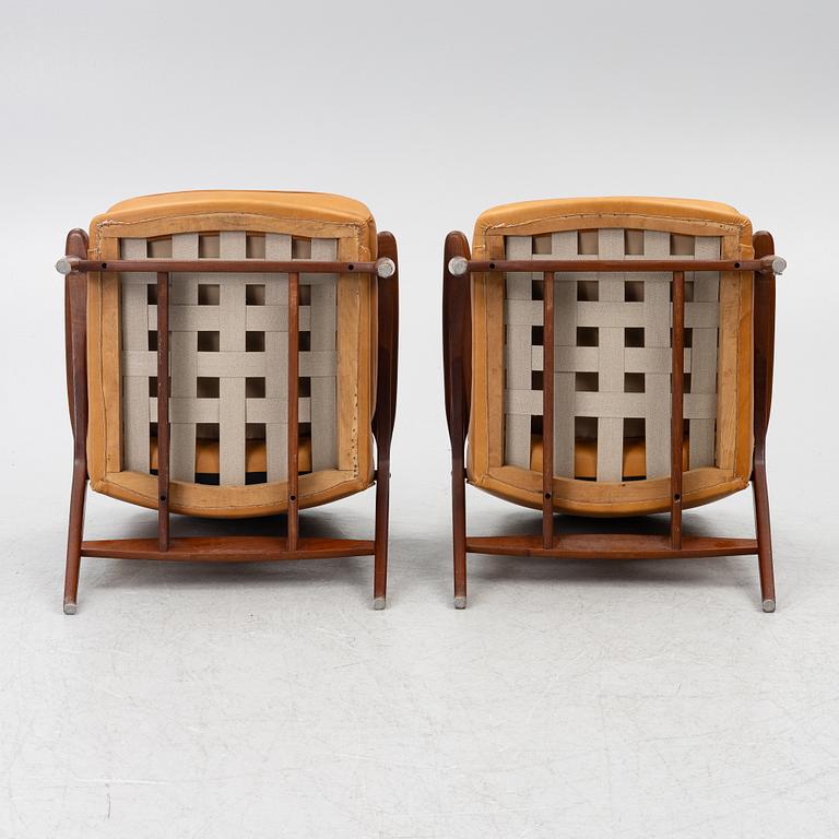 Ib Kofod-Larsen, a pair of model 401 armchairs, Slagelse Möbel verk, Denmark.