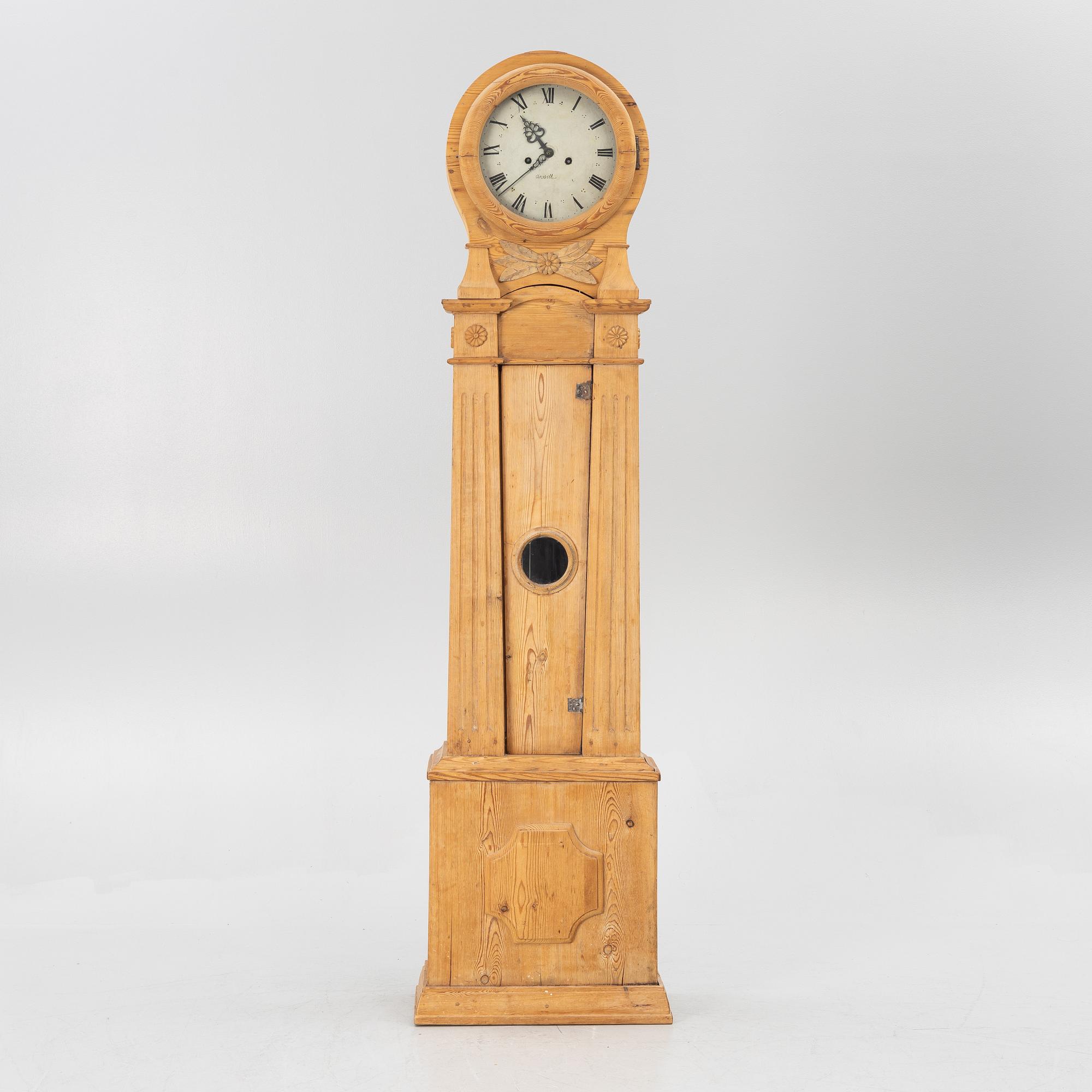 A Gustavian long case clock, 18th/19th Century.