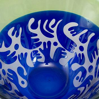 BERTIL VALLIEN, a unique blasted glass bowl, Boda Åfors, nr 1250.