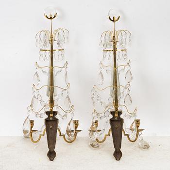 Wall lights, a pair, Gustavian style, 20th century.