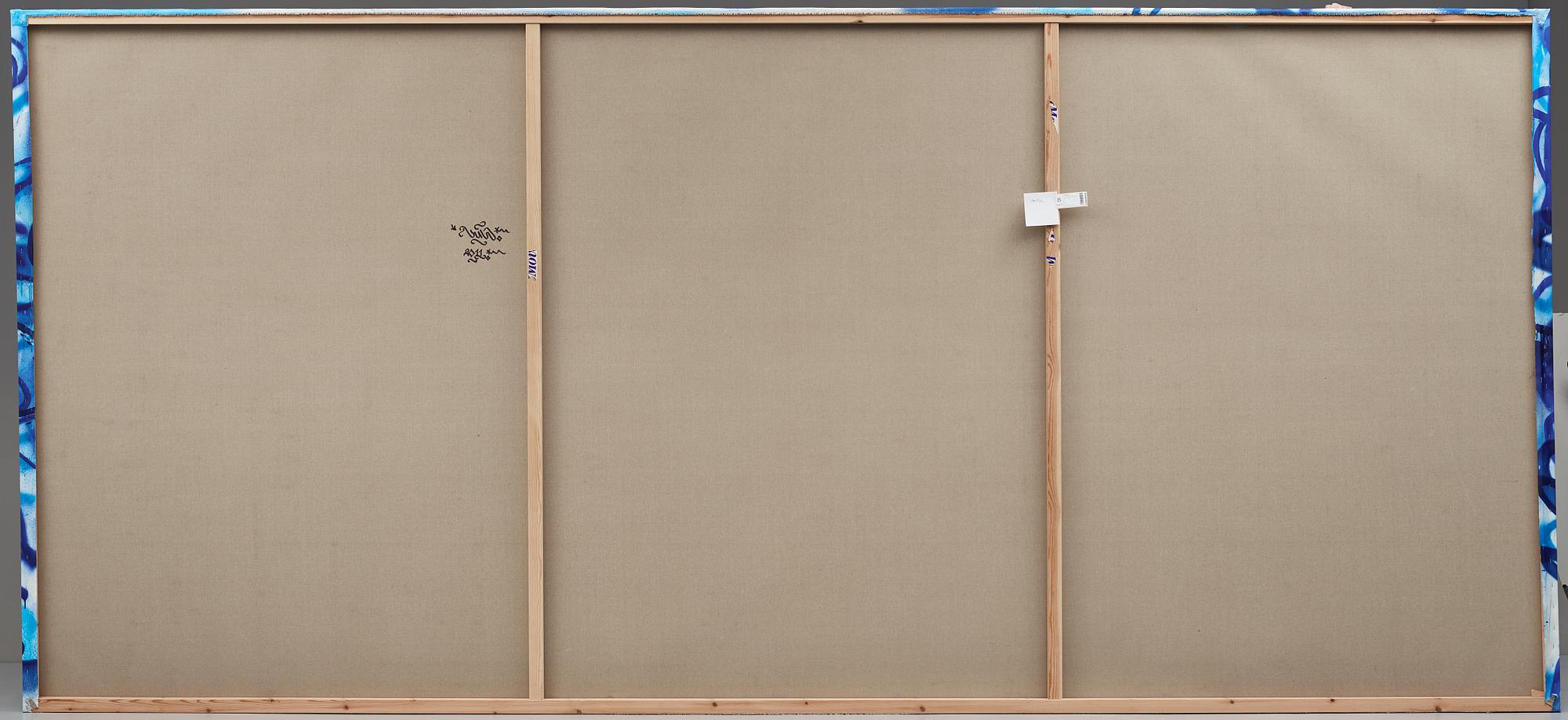 MAGNUS "NUG" GUSTAFSSON, sprayfärg på duk, signerad a tergo.