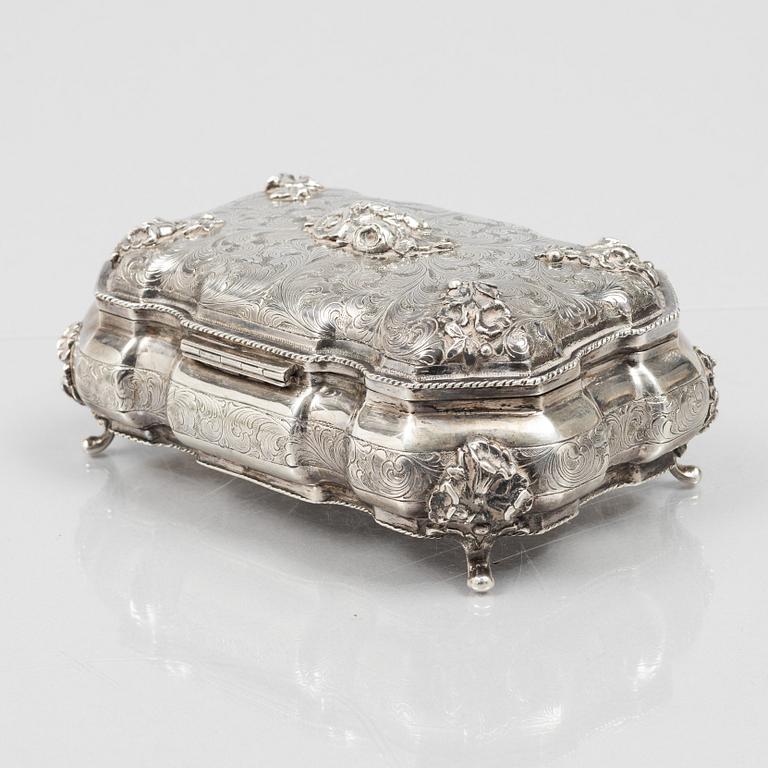 A Rococo Style Silver Box, 20th Century.