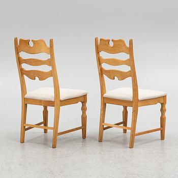 Henning Kjærnulf, attributed to. A set of eight chairs, Denmark, second half of the 20th Century.