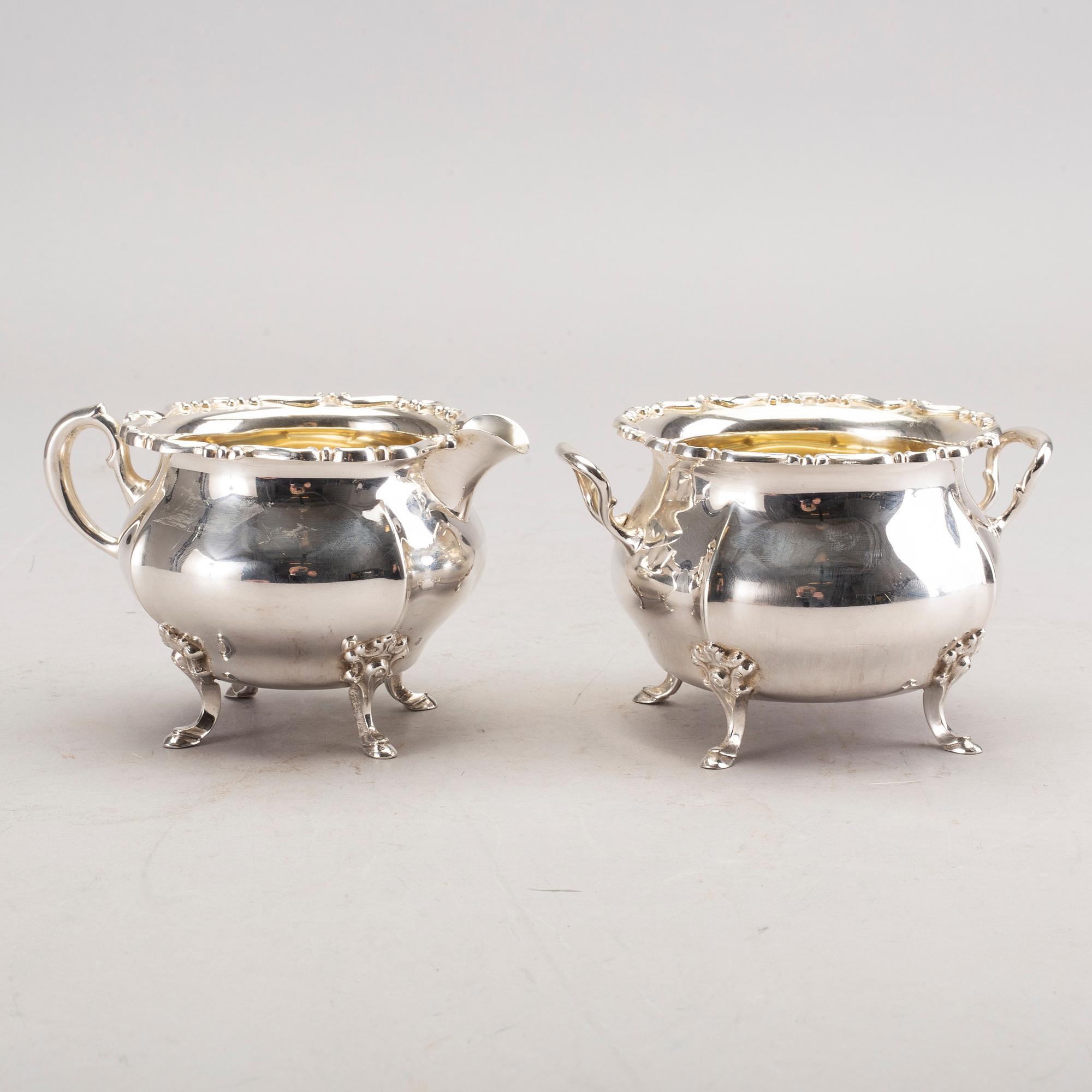 KAFFESERVIS, 3 delar, silver, K Andersson, 1936.