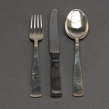 A 36 piece SILVER 1970s SWEDISH CUTLERY SET.