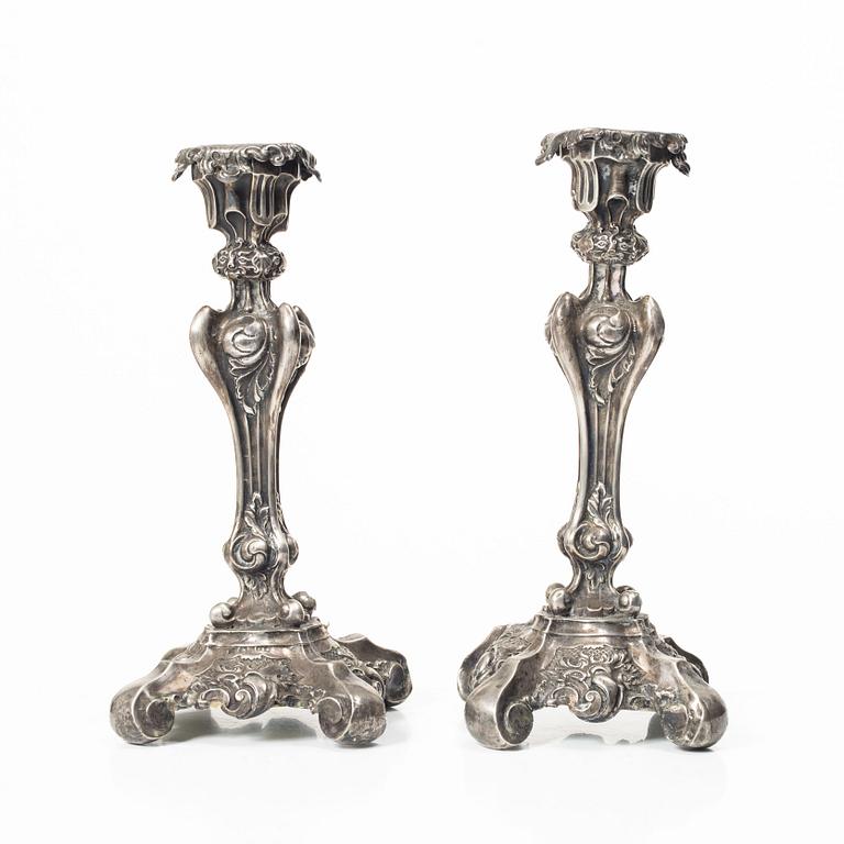 Jacob Engelbert Sundberg, ljusstakar, ett par, silver, Sundsvall 1852.
