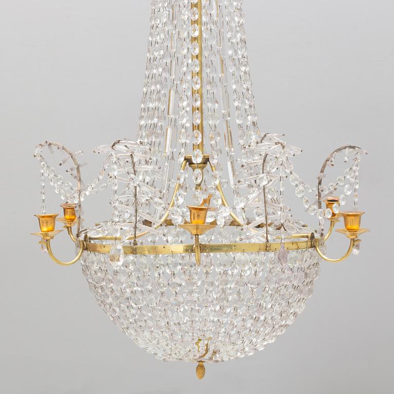 A late Gustavian style chandelier, 19th Century.