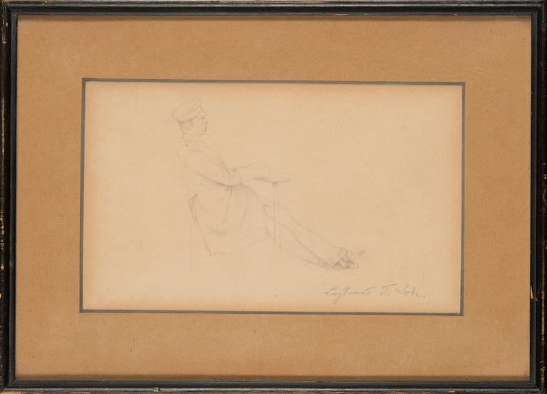 Gunnar Berndtson, a pencil drawing, unsigned, certificate a tergo.