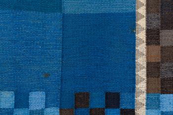 Ingrid Dessau, a carpet, ”Blå Rutor”, flat weave, ca 269 x 175 cm, signed KLH ID.