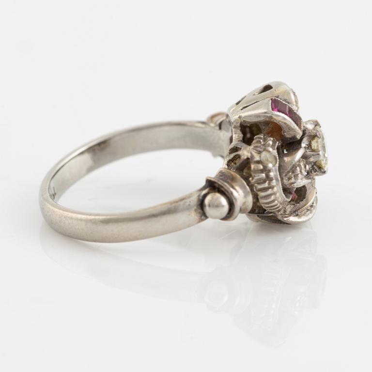 Diamond and ruby ring.