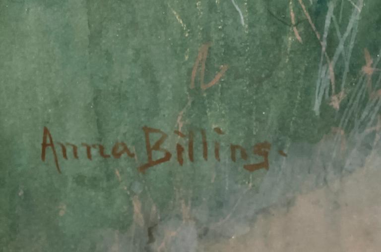 ANNA BILLING, akvarell, signerad.