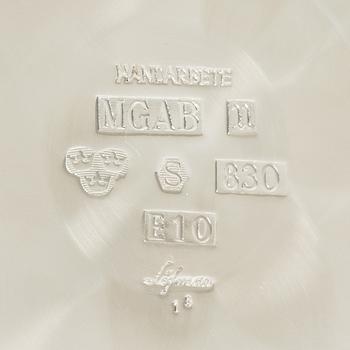 Eric Löfman, kaffeservis, 3 delar, silver, MGAB, Uppsala 1979.