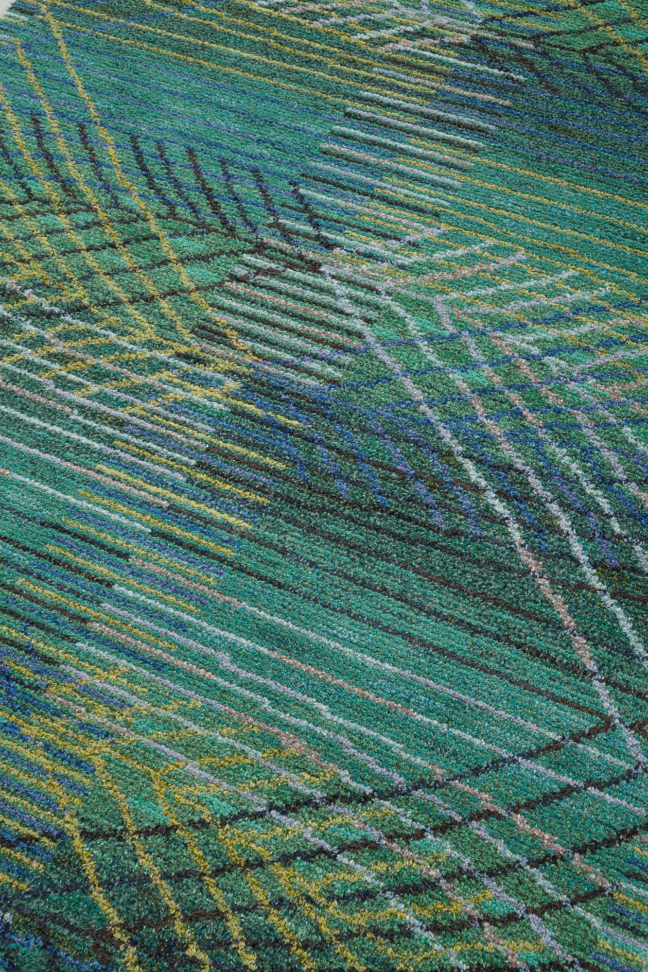 Barbro Nilsson, A CARPET, "Marina, grön", knotted pile, ca 210,5 x 148 cm, signed AB MMF BN.