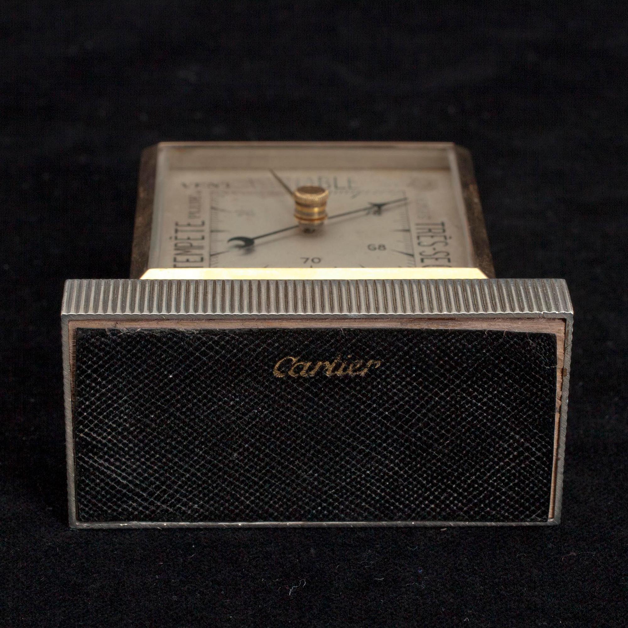 CARTIER BAROMETER, silver, guld. Frankrike 1930-t.