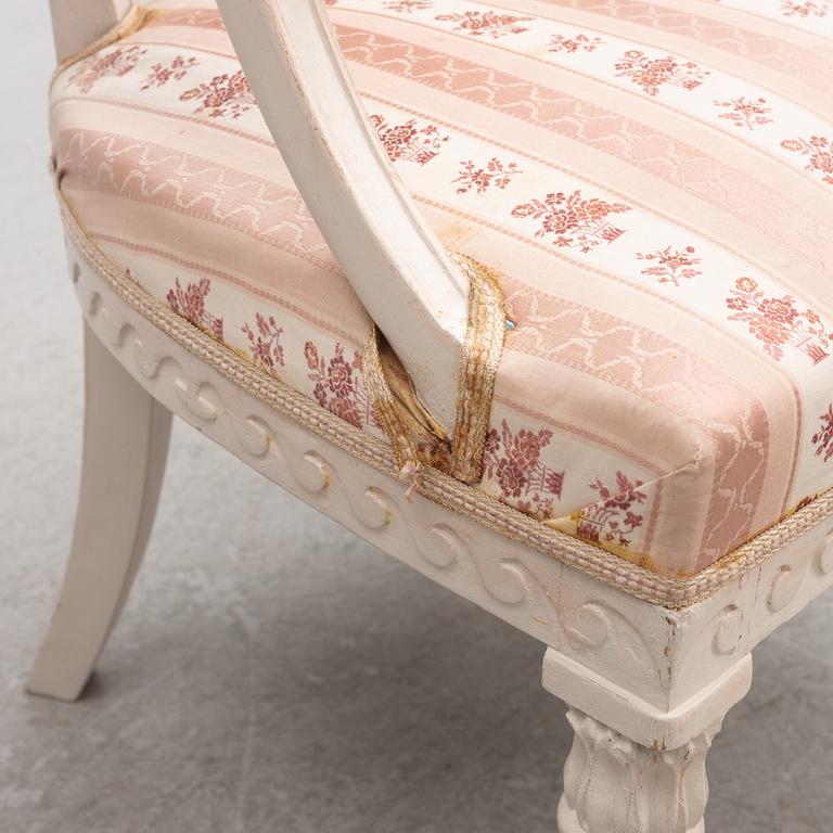 Armchairs, a pair, late Gustavian, Lindome, early 19th century.