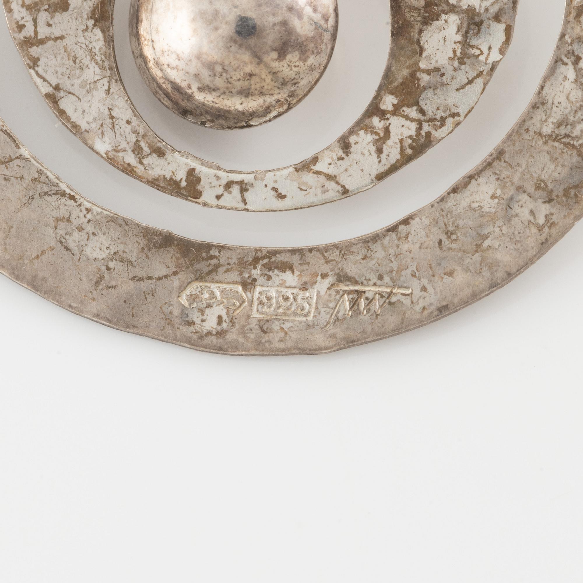 Tapio Wirkkala, earrings a pair, "Omena"/"Apple", silver.