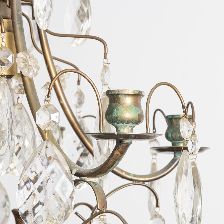 A Rococo.style chandelier, first half of the 20th century.