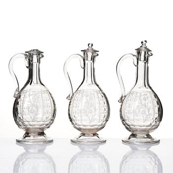 Glasservis, 21 delar, 1800-tal.