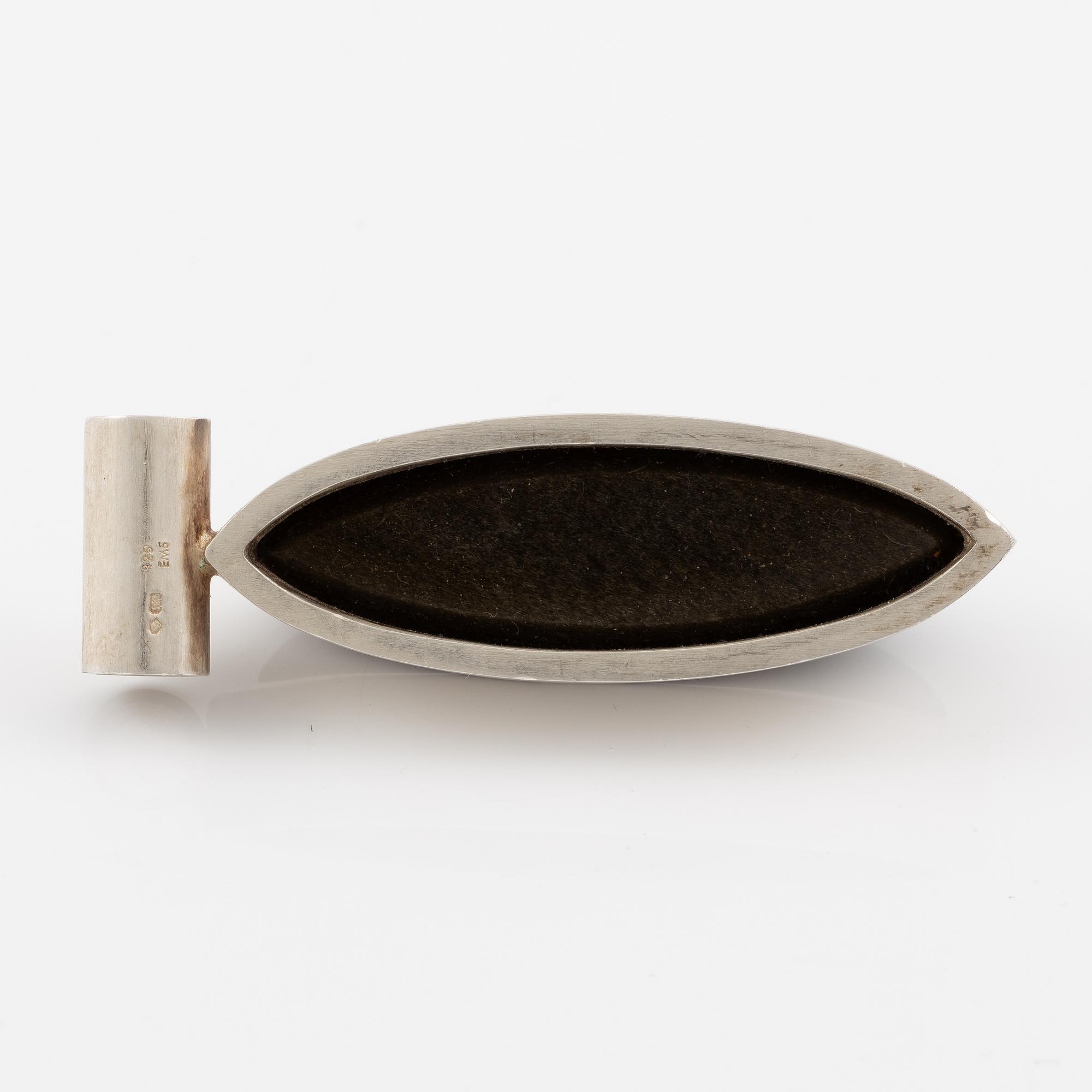 Pendant silver with cat's eye, Switzerland.