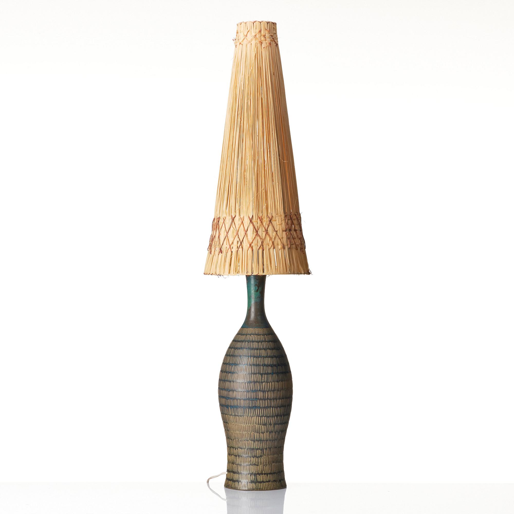 Stig Lindberg, a stoneware table/ floor lamp, Gustavsberg studio, Sweden 1961.