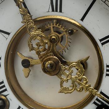 An Ansonia metal figural mantle clock, Ansonia Co, New York. ca 1900.