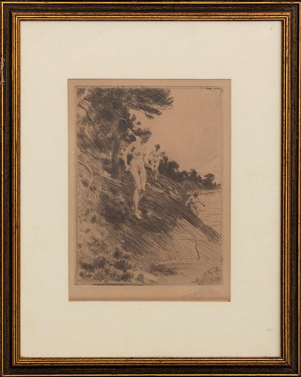 Anders Zorn, a signed etching from 1912.