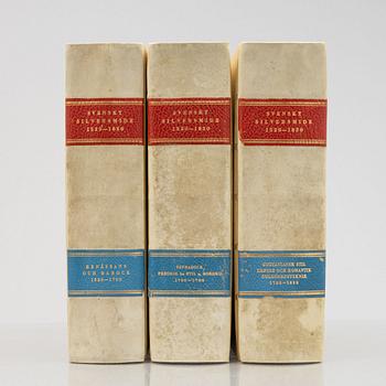 Three books, the standard reference works on Swedish silver, Hernmarck et al., Stockholm 1941-45.