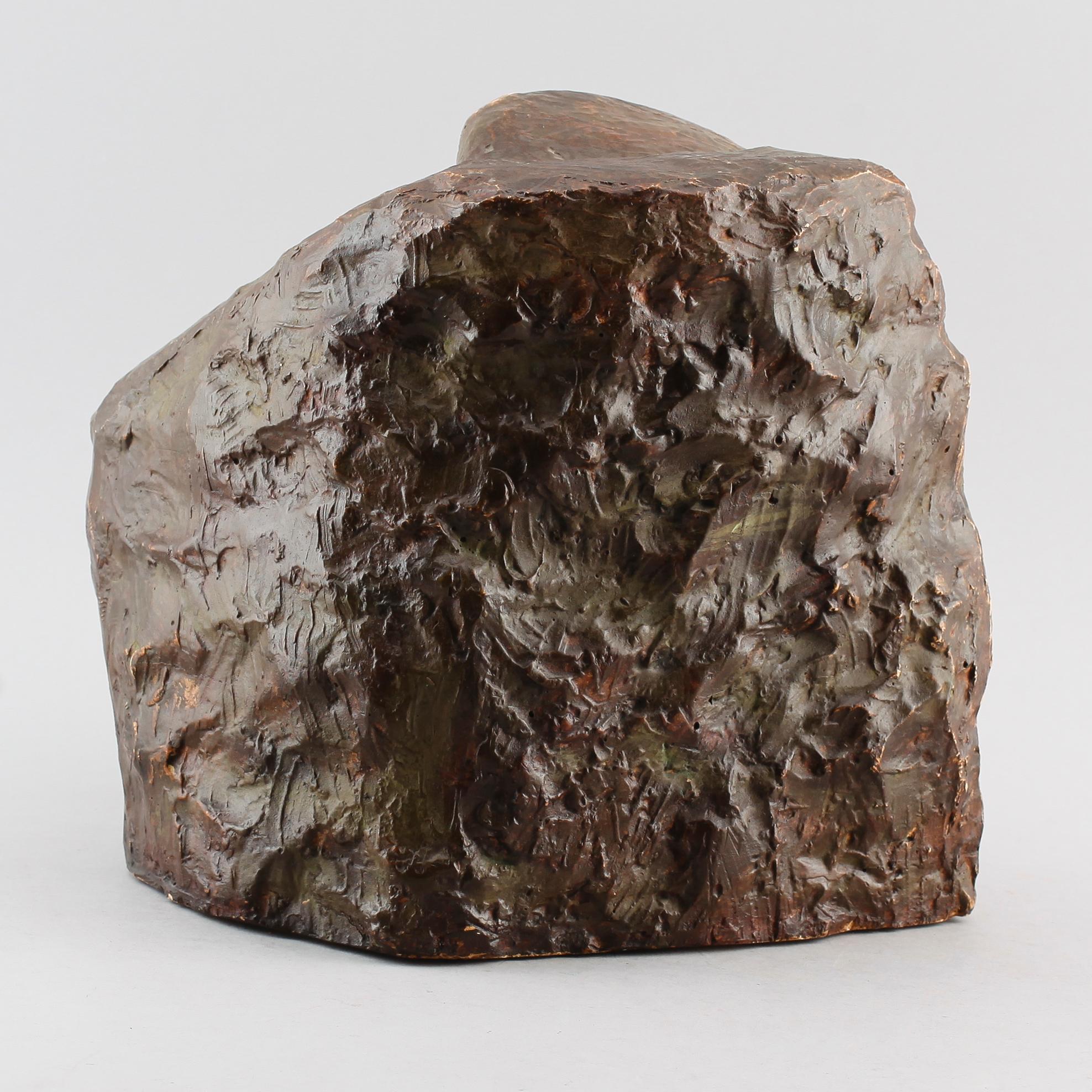 HOLGER PERSSON, skulptur, gips, "Kyssen", signerad.