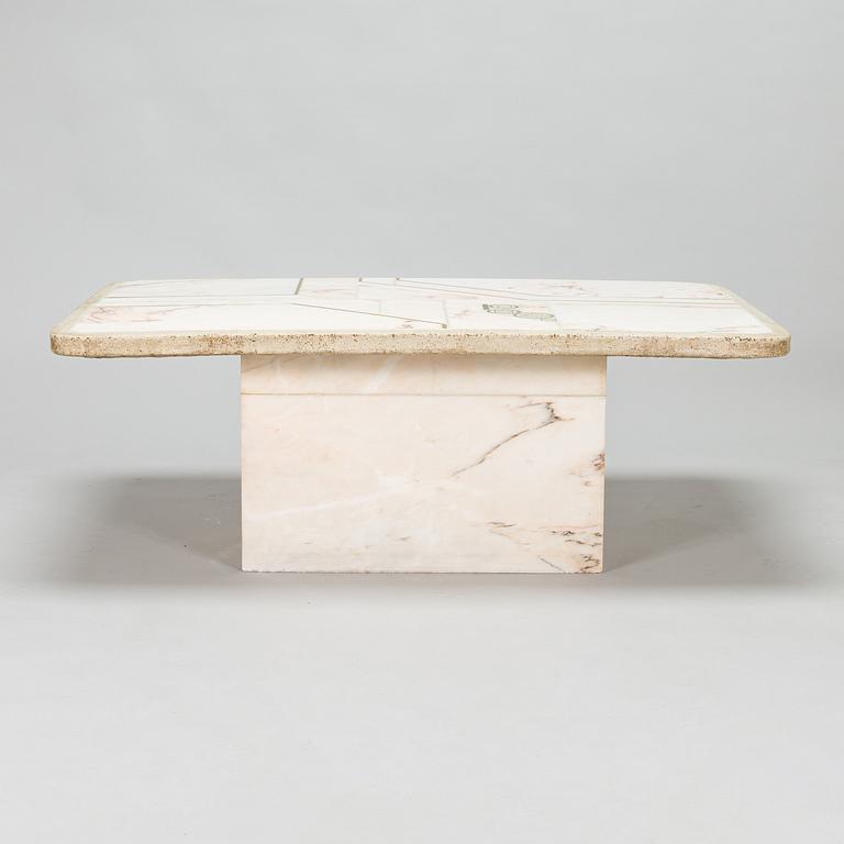 A late 20th century marble coffee table.