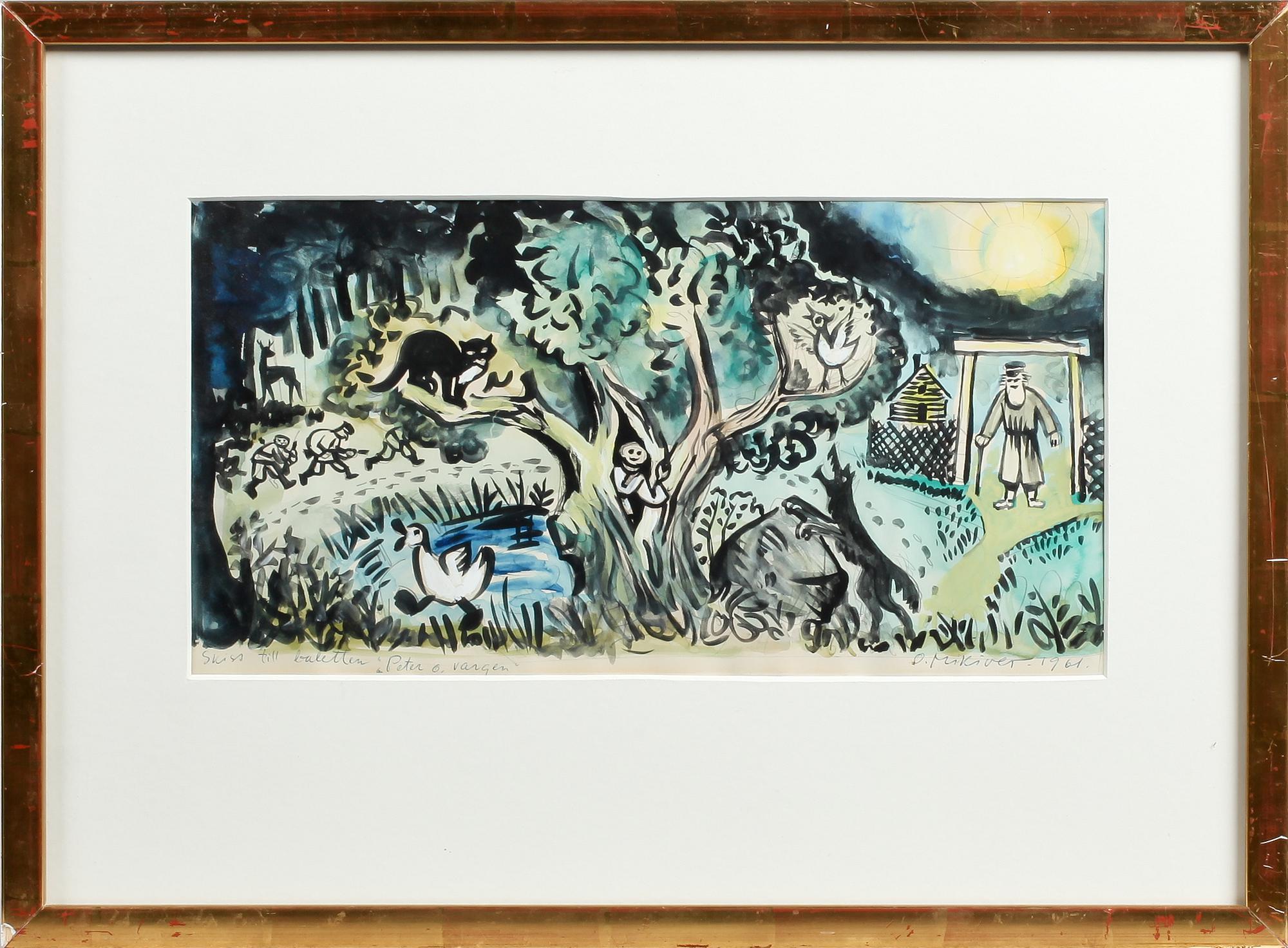 OLEV MIKIVER, blandteknik, signerad och daterad 1961.