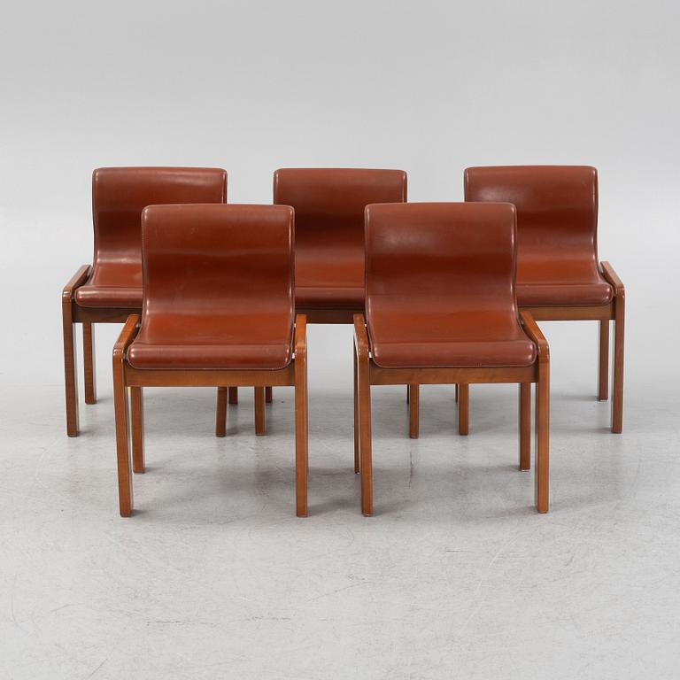 Tobia & Afra Scarpa, attributed, chairs, five pcs., Italy, mid-20th century.